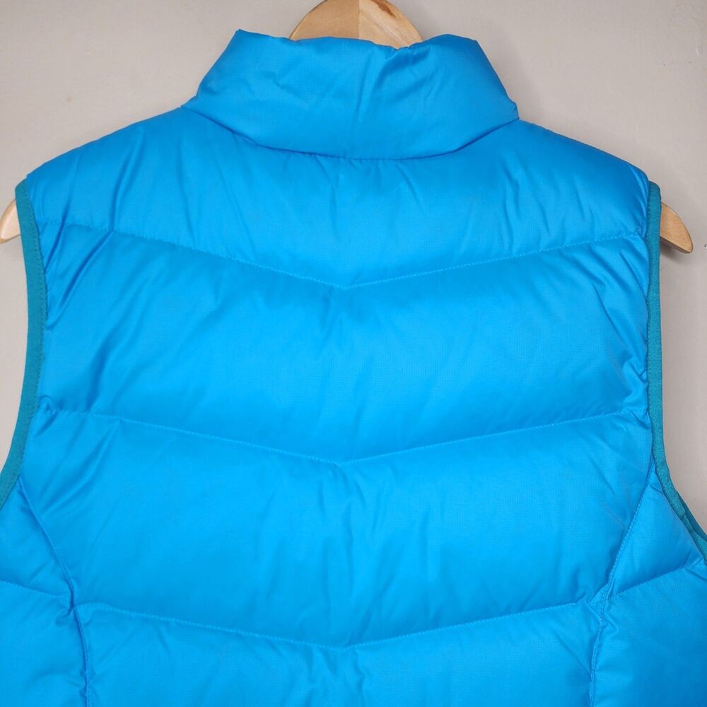 LL Bean Goose Down Puffer Vest Blue Womens Medium Athletic Gorpcore Zip Snap - Picture 10 of 16